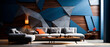 © Сергей Дудиков - Modern living room design with abstract geometric elements. The original design of the walls.