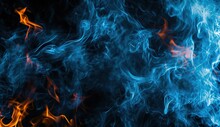 Dance Of The Elements: A Vibrant Display Of Fiery Orange And Cool Blue Flames, Illustrating The Eternal Struggle And Harmony Between Fire And Water