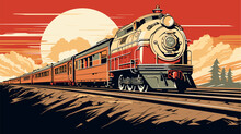 Convey The Historical Charm Of Vintage Trains In A Vector Art Piece Showcasing Classic Models Retro Signage And The Timeless Appeal Associated With Historical Railway Transportation .simple Isolated