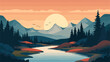 diverse landscapes and natural wonders of our world in a vector art piece showcasing scenes of majestic mountains tranquil oceans vast deserts and lush forests .simple isolated line styled vector