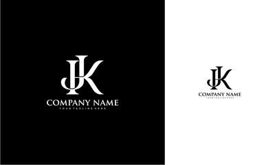 Aufkleber - KJ or JK initial logo concept monogram,logo template designed to make your logo process easy and approachable. All colors and text can be modified.