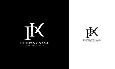 Aufkleber - PK initial logo concept monogram,logo template designed to make your logo process easy and approachable. All colors and text can be modified.