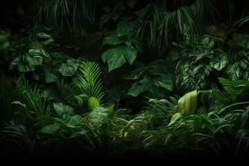 Aufkleber - Green tropical leaves in the jungle