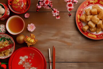 Wall Mural - lunar New Year traditions and customs