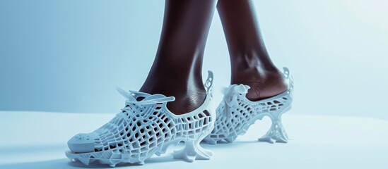 Female Wearing 3D Printed Footwear