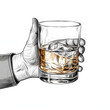 Hand refusing a glass of alcohol isolated on white background, hand drawn, png
