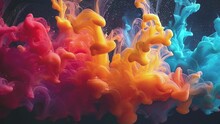 Loop Animation Motion Ink Swirling In Abstraction Footage Video Background