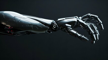 Poster - Futuristic Robotic Arm in Dynamic Poses. Generative ai