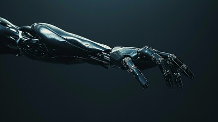 Poster - Futuristic Robotic Arm in Dynamic Poses. Generative ai
