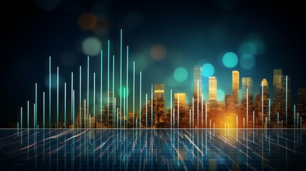 Poster - Financial chart show stock market price or financial investment profit. Business statistics management background concept