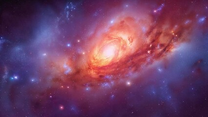 Wall Mural - Loop Animation of Spiral nebula space towards bright light loop Animation footage video background