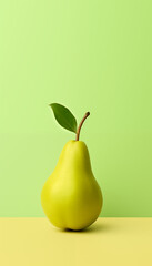 Wall Mural - Fresh, juicy pears and a crisp apple, a healthy and delicious fruit snack, isolated on a white background