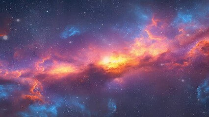Wall Mural - Loop Animation of space nebula towards light loop Animation. Glowing galaxies and stars passing footage video background