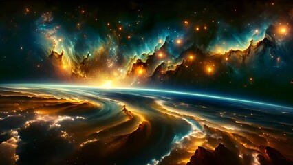 Wall Mural - Starry night cosmos Colorful nebula cloud in space galaxy	
