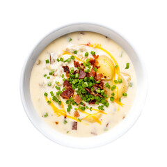 Wall Mural - soup in bowl isolated on a transparent or white background, png	