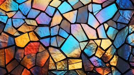 Wall Mural - cute brightly colored geometric pattern, holo - foil, shiny, glistening, made of glass, black, gold, gilded, 16:9