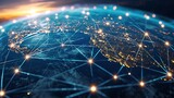 Fototapeta  - Global Connectivity: Bridging Continents in a Digital Web