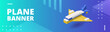 © Server - Banner with airplane for print and design. Vector illustration.