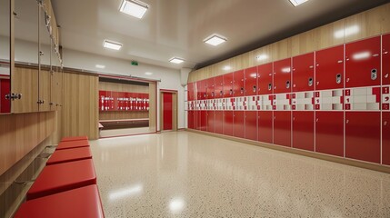 Wall Mural - Visual of a locker room