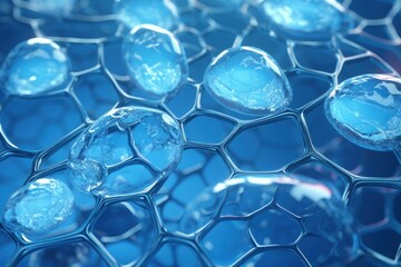 Poster - Blue cell research in molecular biology and medicine.
