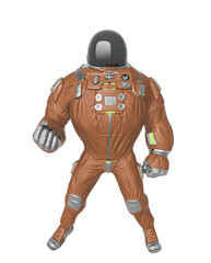 Wall Mural - astronaut cartoon is ready for some action