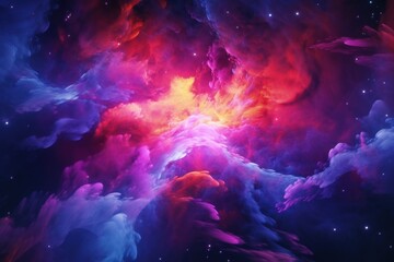 Wall Mural - Highres Neon Nebula background for scifi and gaming.