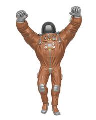 Wall Mural - astronaut cartoon is the winner