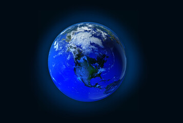 Wall Mural - Beautiful planet Earth in space surrounded by stars and galaxies. 3D rendering illustration