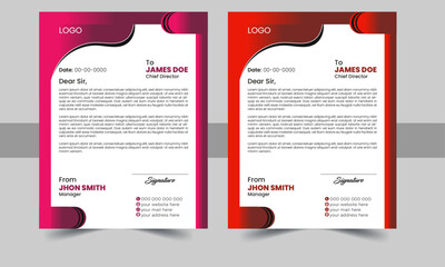 Letterhead template in Abstract style design.