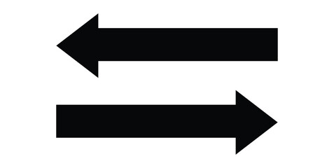 black vector arrow icon vector illustration design. right direction and left direction arrow icon. e
