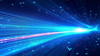 Blue light streak futuristic looping animation footage video background