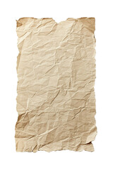 Poster - Blank, brown sheet of paper, vertical rectangular shape. On transparent background. Ripped, jagged page. With empty space for text