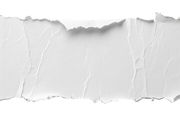 Poster - Blank, white sheet of paper, rectangular shape. On transparent background. Ripped, jagged page. With empty space for text.
