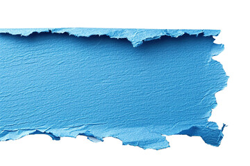 Poster - Blank, blue sheet of paper, rectangular shape. On transparent background. Ripped, jagged page. With empty space for text.