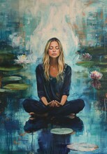 Tranquil Meditation With Water Lilies