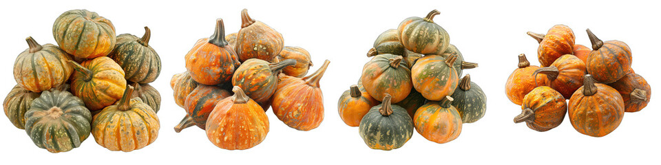 Wall Mural - Hubbard squash Vegetables Pile Of Heap Of Piled Up Together Hyperrealistic Highly Detailed Isolated On Transparent Background Png File
