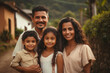 © PHB Stock - Portrait of happy latino family hugging on rural background