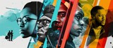 Fototapeta  - A visually striking collage featuring prominent figures in Black history, including activists, artists, scientists, and leaders.