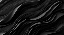 Abstract Black Fabric Texture Background With Soft Waves Pattern