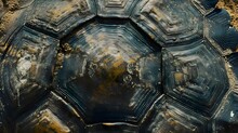 A Close Up Of A Tortoise Shell On A Rock