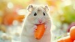 Hamster eating a Baby carrot