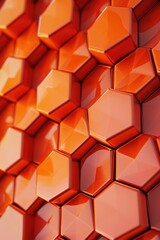 Poster - A close-up view of a bunch of orange cubes. Perfect for graphic design projects and advertisements