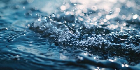 Aufkleber - A close-up view of a body of water. Can be used to depict nature, tranquility, or the beauty of water.