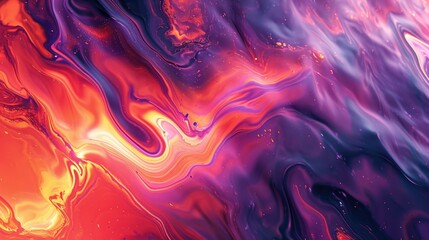 Poster - Close up view of a liquid painting on a surface. This vibrant artwork can add a pop of color and creativity to any project or design
