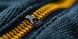 A detailed close up of a zipper on a sweater. This image can be used for fashion-related projects or to illustrate the concept of clothing fastening