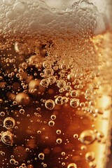 Aufkleber - A detailed close-up shot of a glass filled with soda. Perfect for illustrating refreshing drinks or thirst-quenching beverages