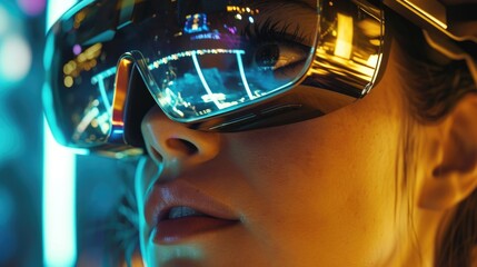 Aufkleber - Person wearing glasses up close. Suitable for various professional and everyday life scenarios