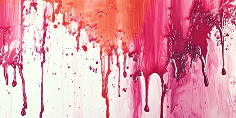 Poster - A close up view of a painting with vibrant red paint. Perfect for adding a pop of color to any design project