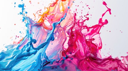 Poster - A vibrant and dynamic close-up of a colorful liquid splash. Perfect for advertising, product promotion, or artistic projects