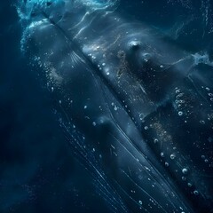 Wall Mural - a humpback whale is submerged in the water